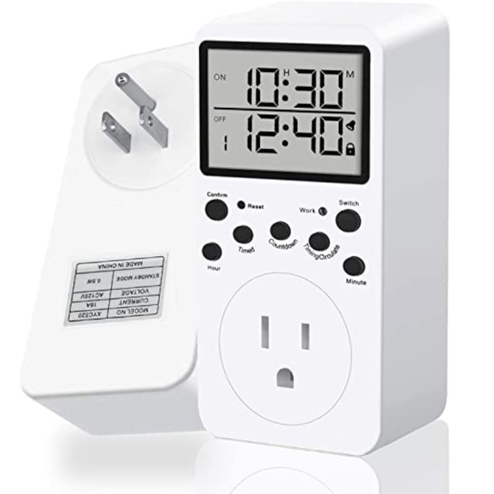 Digital Electronic Outlet Programmable Plug Timer 3-Prong LCD Display